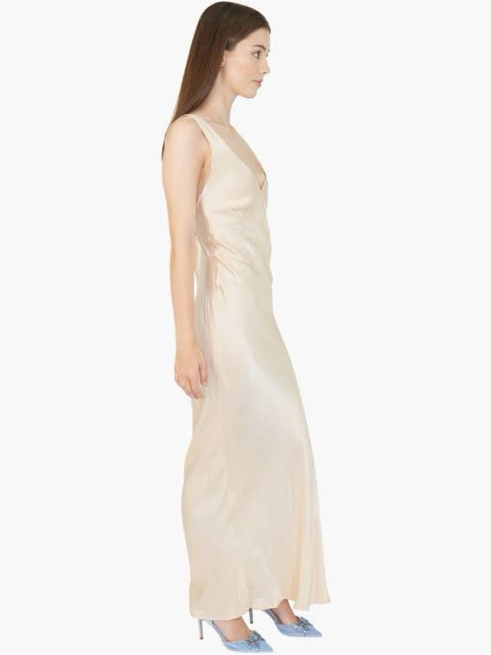 Champagne Satin Slip Dress